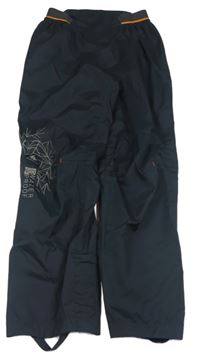 Černé kostkované šusťákové funkční kalhoty se vzorem Quechua