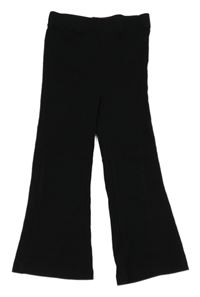 Černé žebrované flare kalhoty PRIMARK
