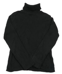 Černý žebrovaný svetrový rolák George