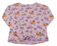 Lila triko s dinosaury a jednorožci a palmami Du PareiL