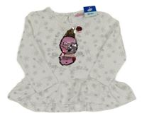 Nové - bílá tunika se sněhuláčkem z překlápěcích flitrů a vločkami so cute