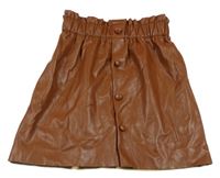 Hnědá paper bag koženková sukně 