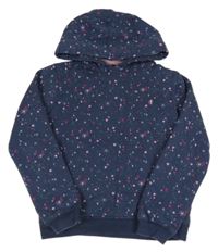 Tmavomodrá mikina s hvězdičkami a měsíci a kapucí FAT FACE