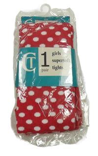 Nové - červeno-bílé puntíkaté punčocháče 