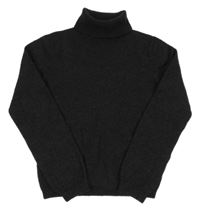 Černý melírovaný vlněný rolák 