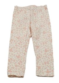 Bílo-růžové vzorované legíny s Minnie PRIMARK