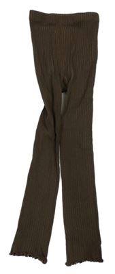 Tmavohnědé žebrované punčochové legíny 