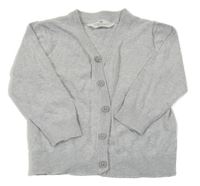 Šedý melírovaný propínací svetr H&M
