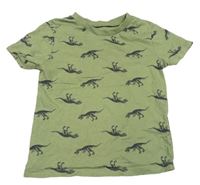 Khaki tričko s dinosaury H&M
