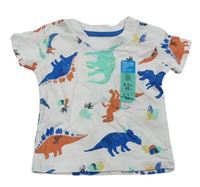 Bílé tričko s dinosaury Primark
