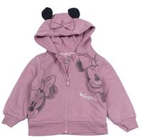 Starorůžová propínací mikina s Minnie a kapucí Primark