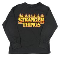 Antracitové triko se Stranger Things Zara