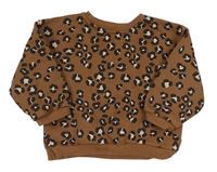 Hnědá mikina s leopardím vzorem Zara