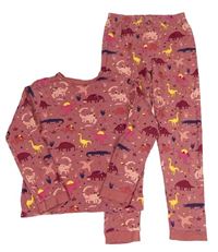 Starorůžové pyžamo s dinosaury John Lewis