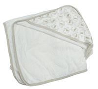Bílá froté osuška s kapucí se slony Mothercare