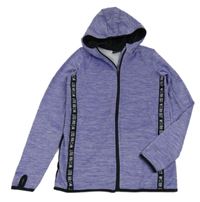 Fialová melírovaná sportovní propínací mikina s kapucí Ergeenomixx