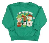 Zelená mikina s vánočním motivem F&F