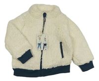 Nové - Smetanová podšitá huňatá propínací mikina Lily & Dan