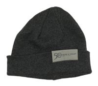 Tmavošedá melírovaná čepice s nášivkou