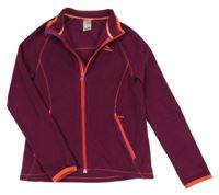 Vínová fleecová propínací funkční mikina Quechua