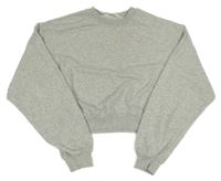 Šedá melírovaná crop mikina H&M