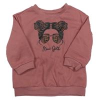 Starorůžová mikina s dívkou Shein