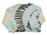 Světlešedo-barevná batikovaná crop mikina Next