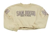 Béžová crop mikina s nápisem Primark