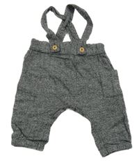 Tmavošedé melírované tepláky s kšandami H&M