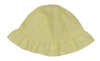 Žluto-bílý pruhovaný krepový klobouk Tu