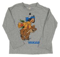 Šedé melírované triko s indiánem a medvědem - Yakari