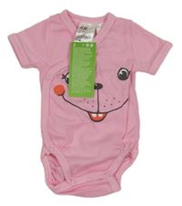 Nové - Růžové zavinovací body s čumákem H&M