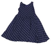 Tmavomodré bavlněné šaty s motýly H&M