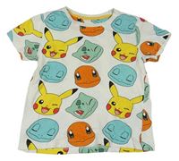 Bílé tričko s Pokémony