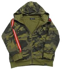 Khaki army propínací mikina s kapucí Next