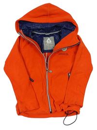 Oranžová fleecová funkční bundomikina s nápisem a kapucí 