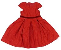 Červené vzorované šaty St. Bernard