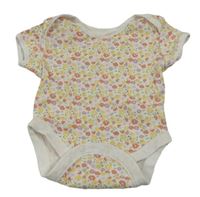 Bílo-barevné květované body 