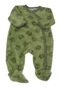 Khaki plyšový overal s medvědy zn. Ergee