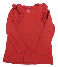 Červené triko s volánky H&M