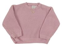 Růžový crop svetr Zara
