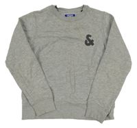 Šedá melírovaná mikina s výšivkou Jack & Jones