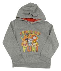 Šedá melírovaná mikina s Tlapkovou patrolou a kapucí Nickelodeon