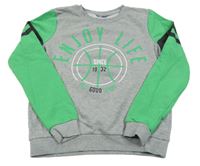 Šedo-zelená mikina s nápisem Pepperts