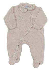 Světlerůžový sametový overal a nášivkou 