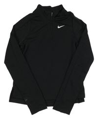 Černé funkční sportovní triko s logem Nike