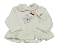 Nové - Bílá sametová tunika s pejskem 