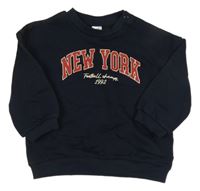 Tmavomodrá lehká mikina s nápisem H&M