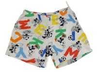 Bílo-barevné pyžamové kraťasy s Mickeym C&A