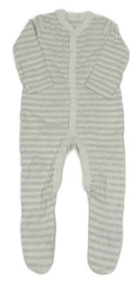 Bílo-šedý pruhovaný overal Mothercare